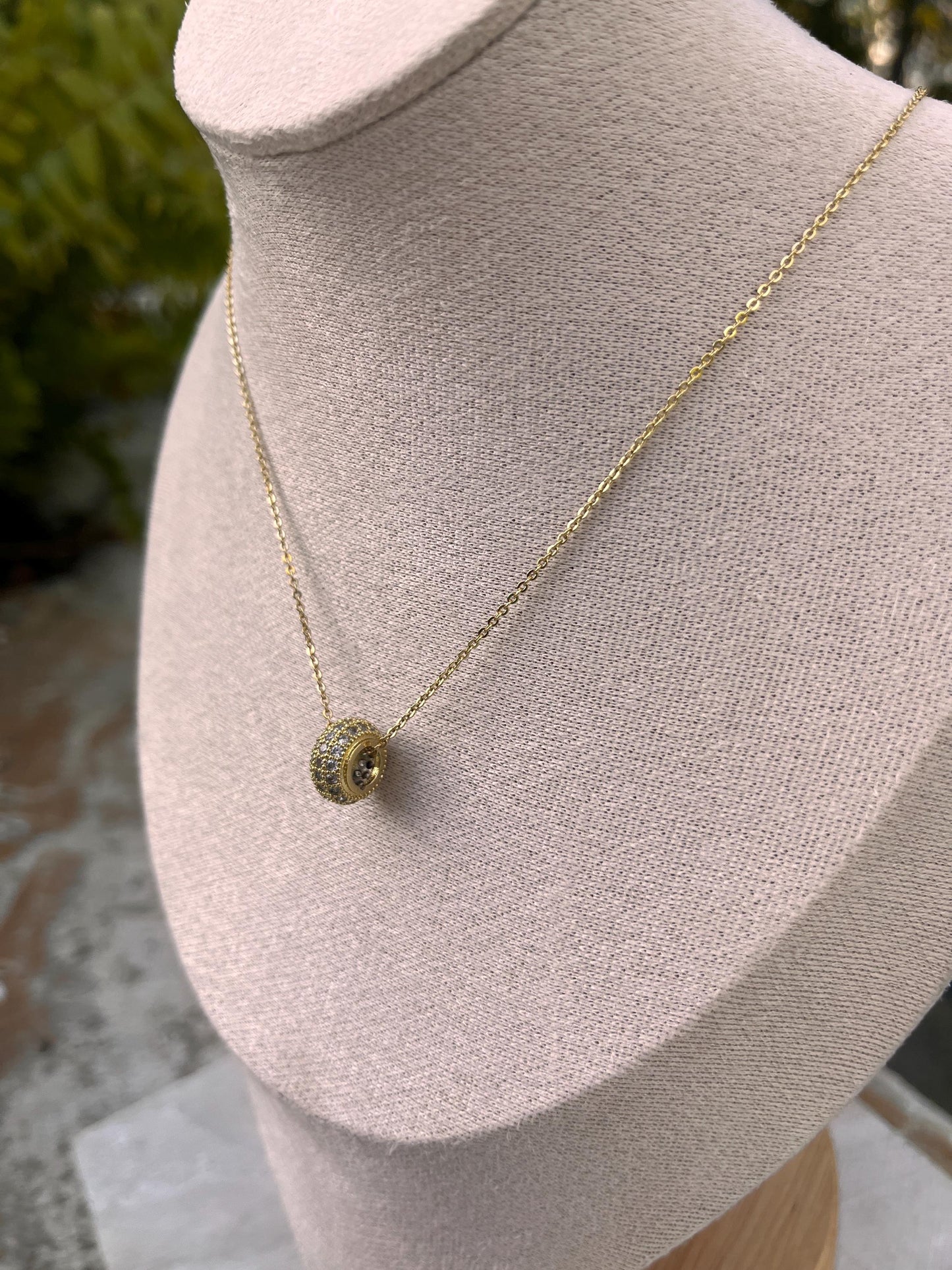 Dainty Micro Pave Spacer necklace