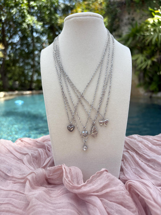 Dainty Stainless Steel necklace with charm