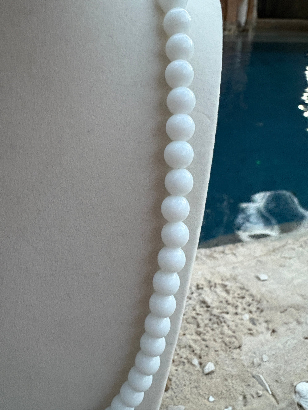 White Porcelain Beaded necklace - Sky’s Gem Box