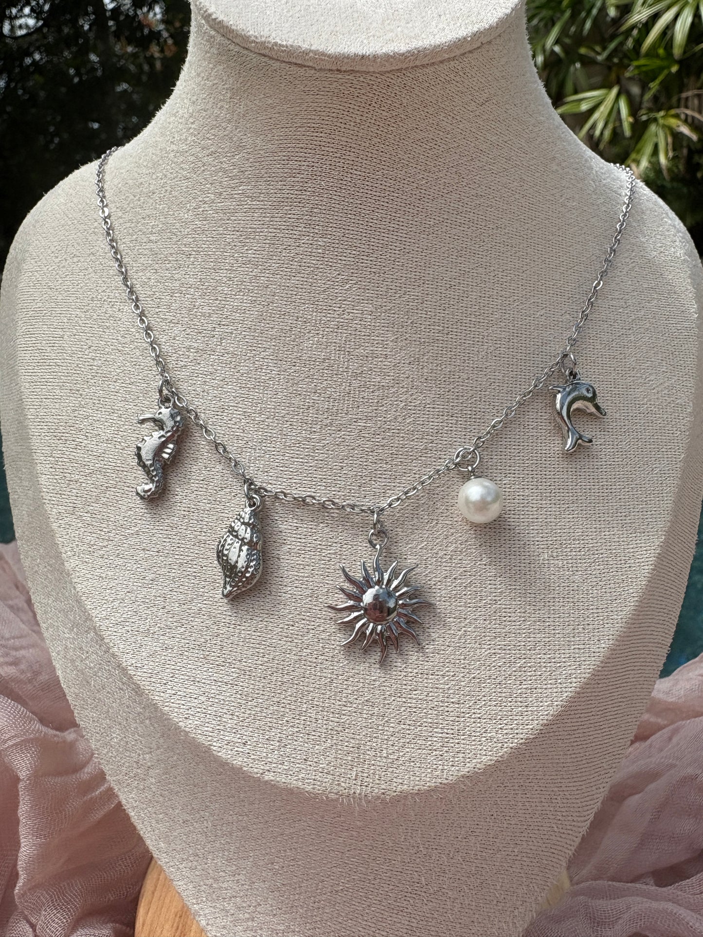 Silver Nautical Charm Necklace