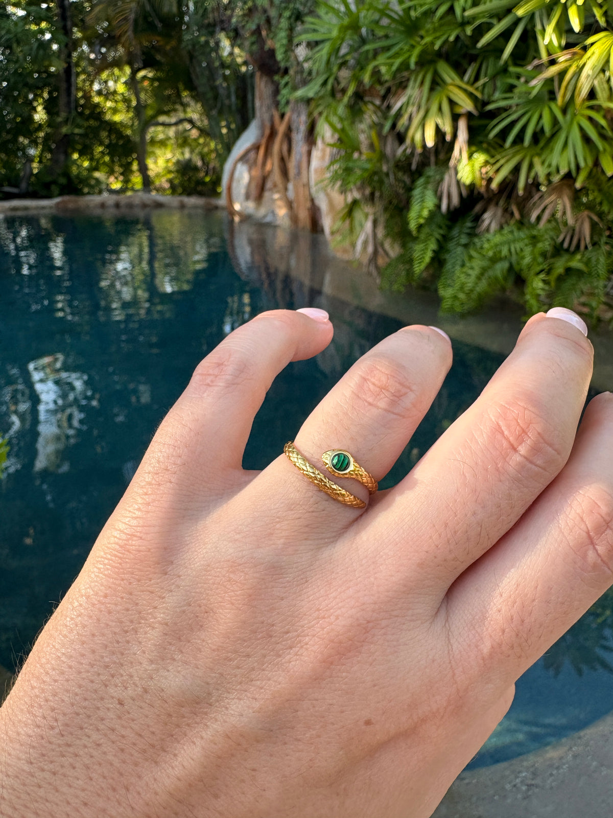 Adjustable Snake Wrap Ring - Sky’s Gem Box