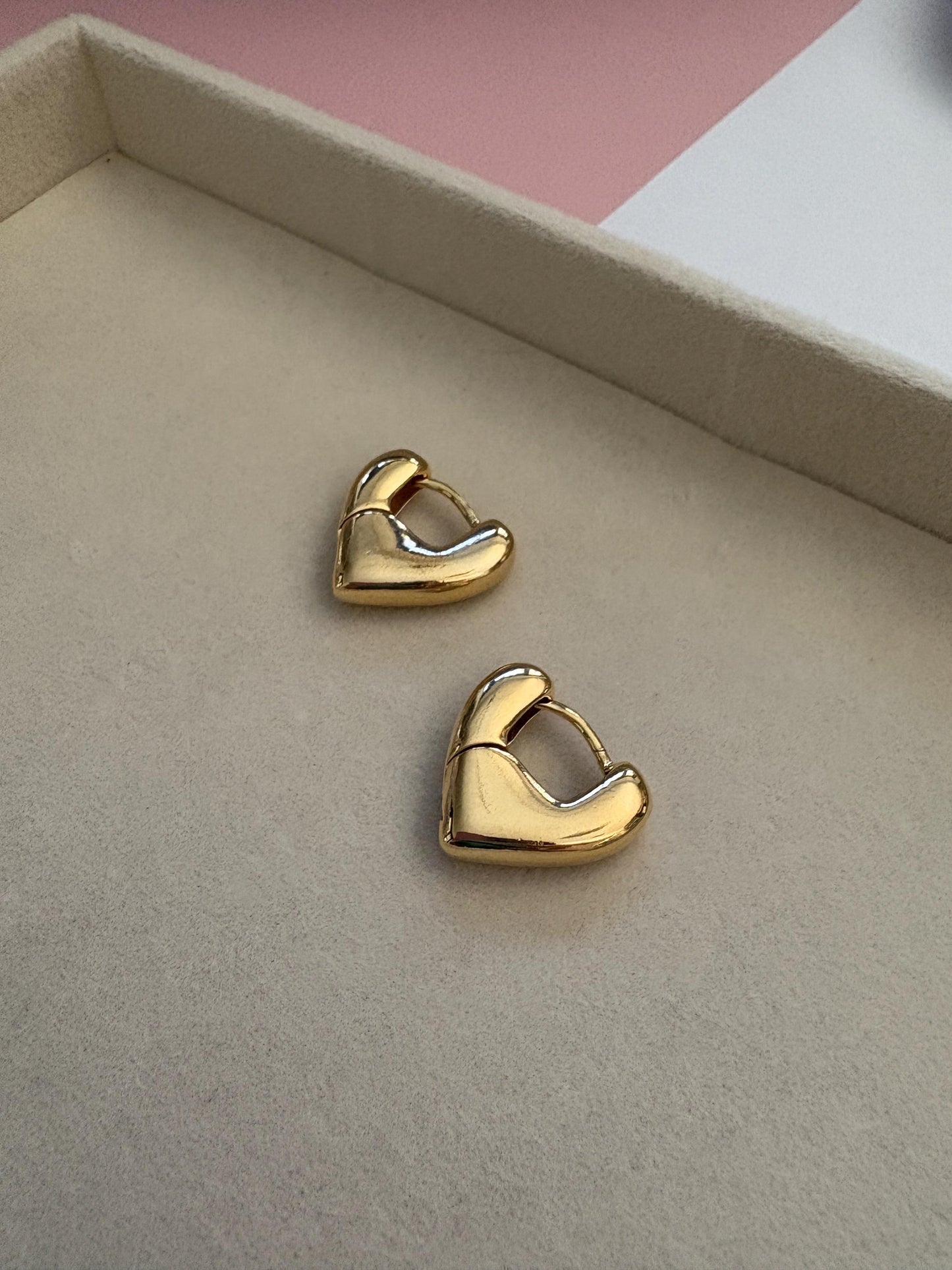 Heart hoops, heart earrings
