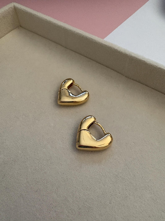 Heart hoops, heart earrings