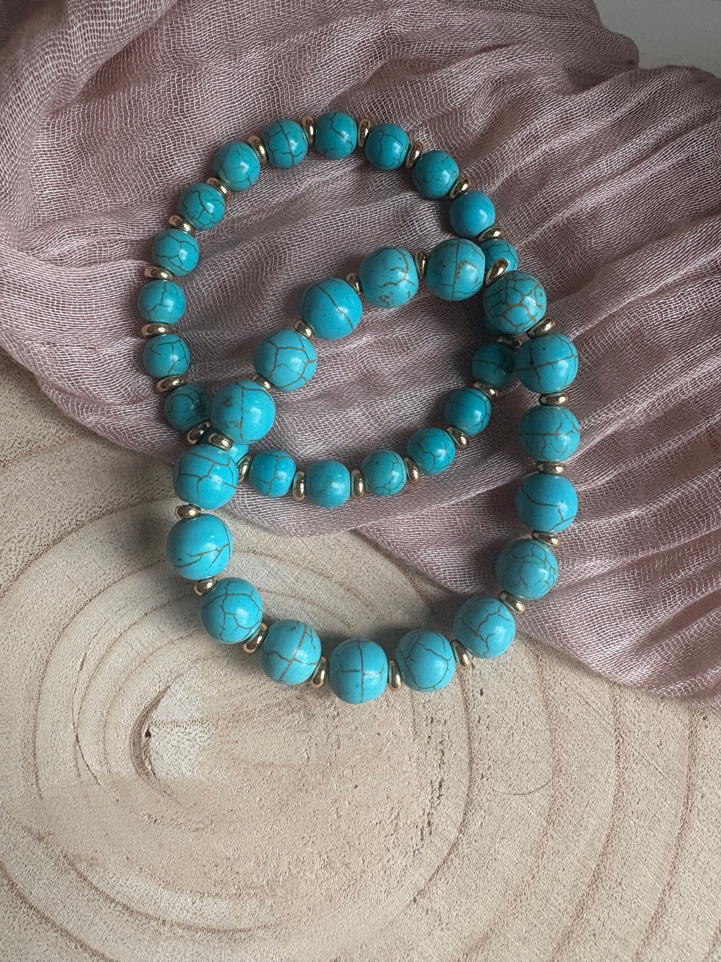 Turquoise dyed Howlite Bracelet