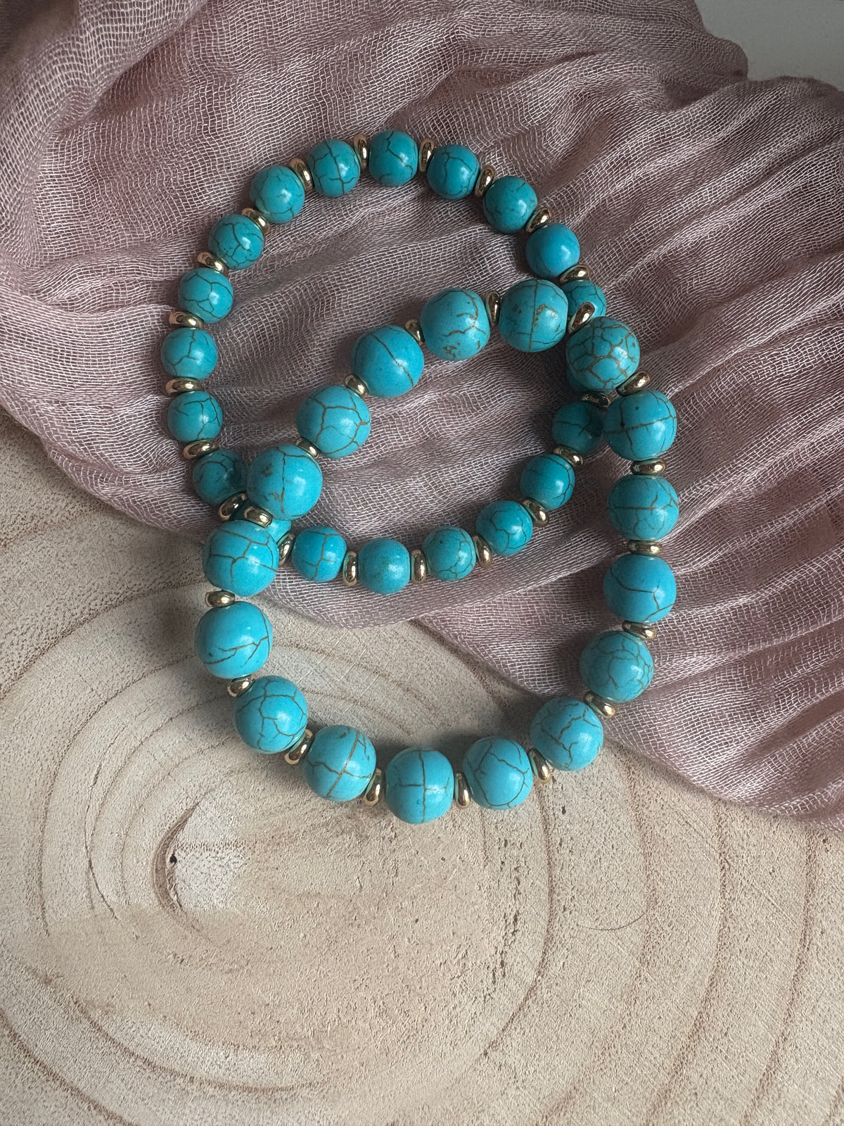 Turquoise dyed Howlite Bracelet