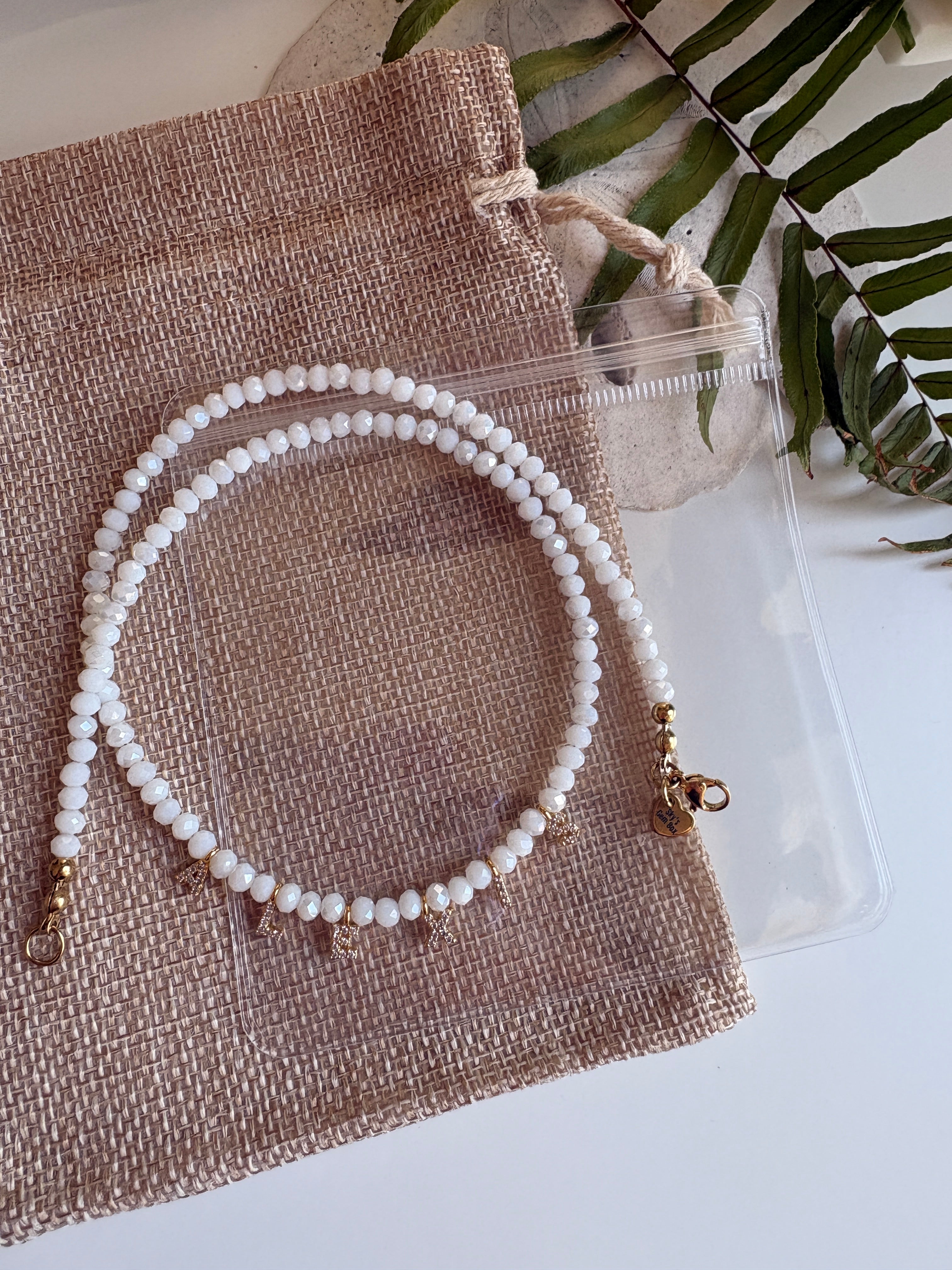 CZ Name Necklace in White