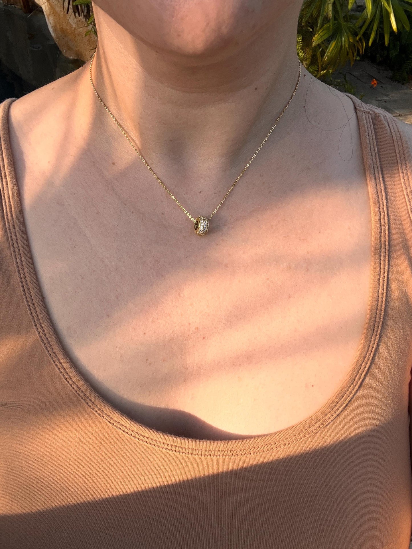 Dainty Micro Pave Spacer necklace