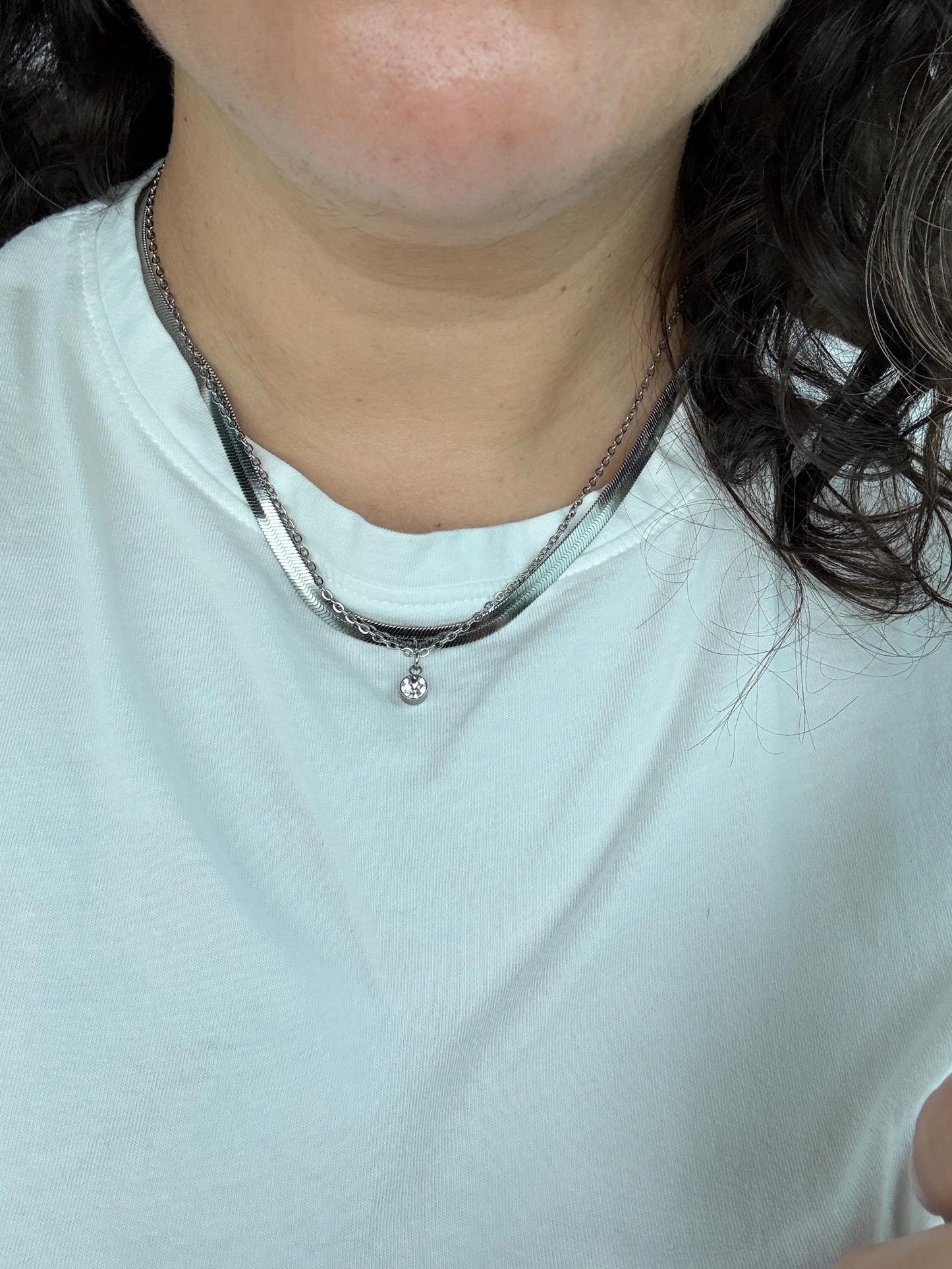 Dainty Stainless Steel necklace with charm