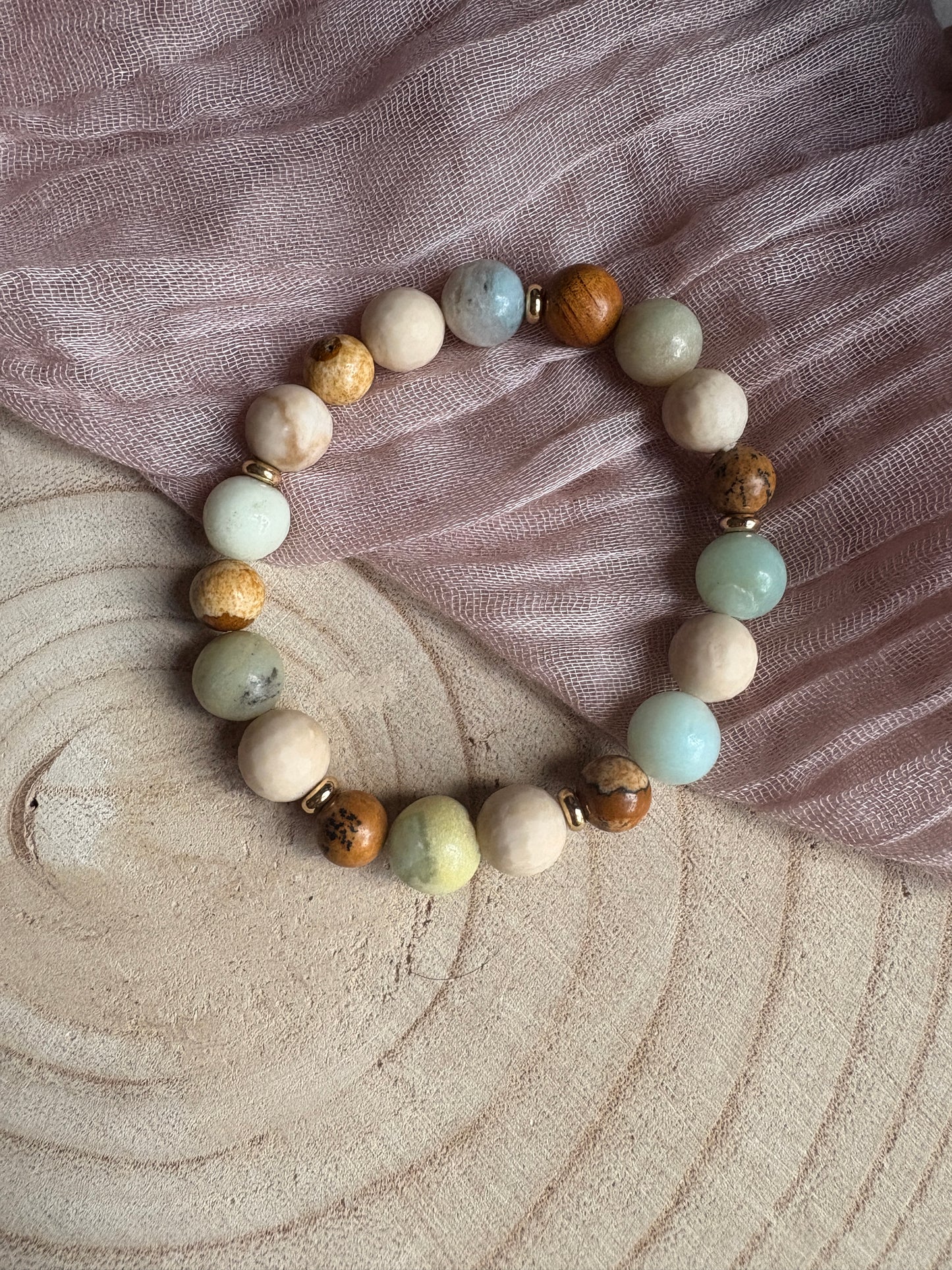 Jasper Blend and Amazonite Bracelet