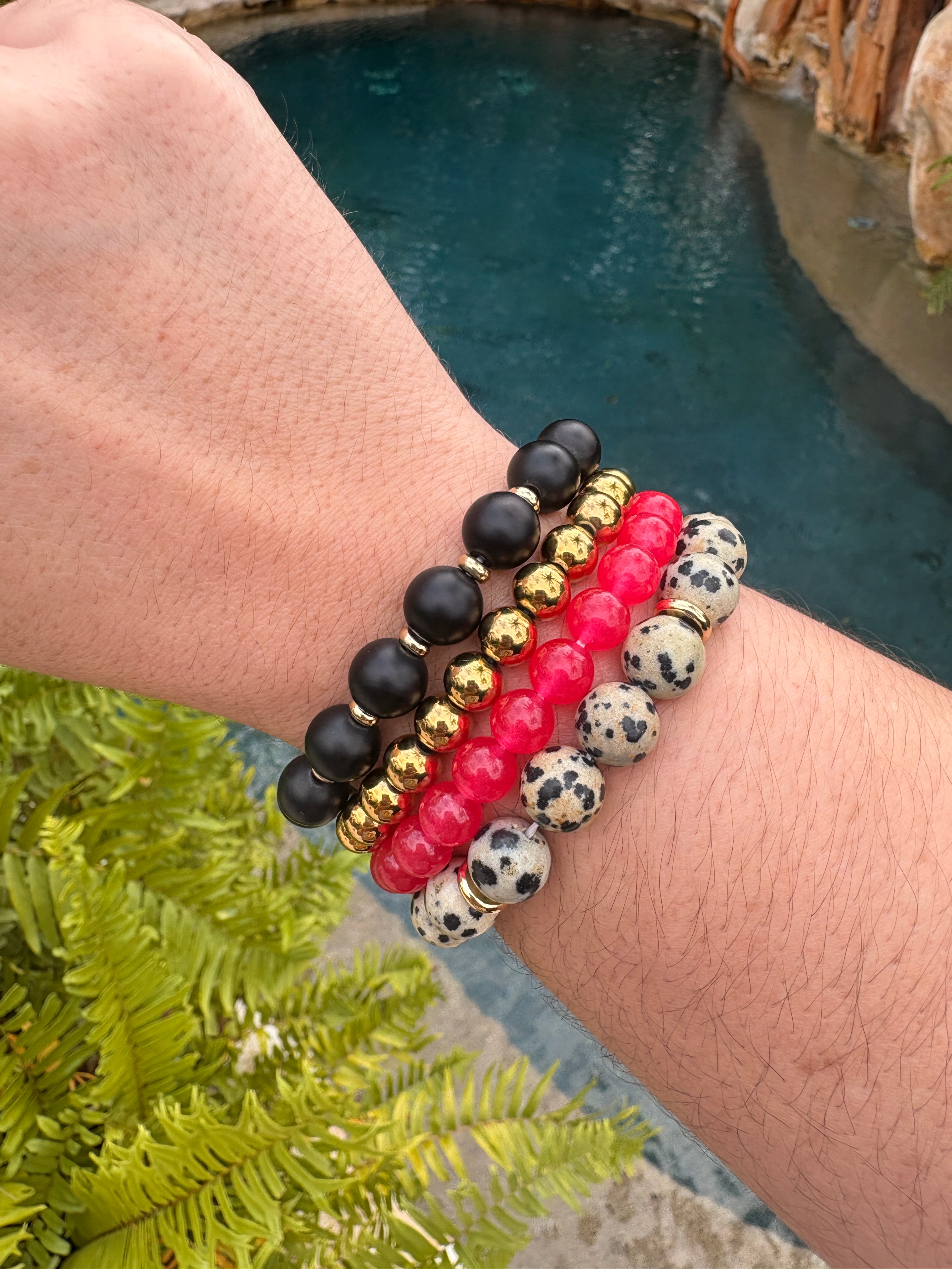 Hot Pink Glass Bracelet