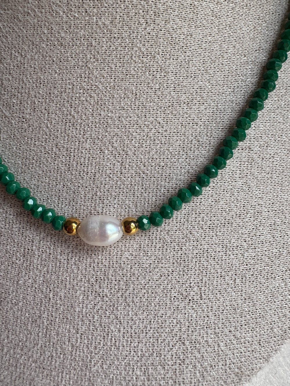 Czech Glass Necklace with Single Pearl - Sky’s Gem Box