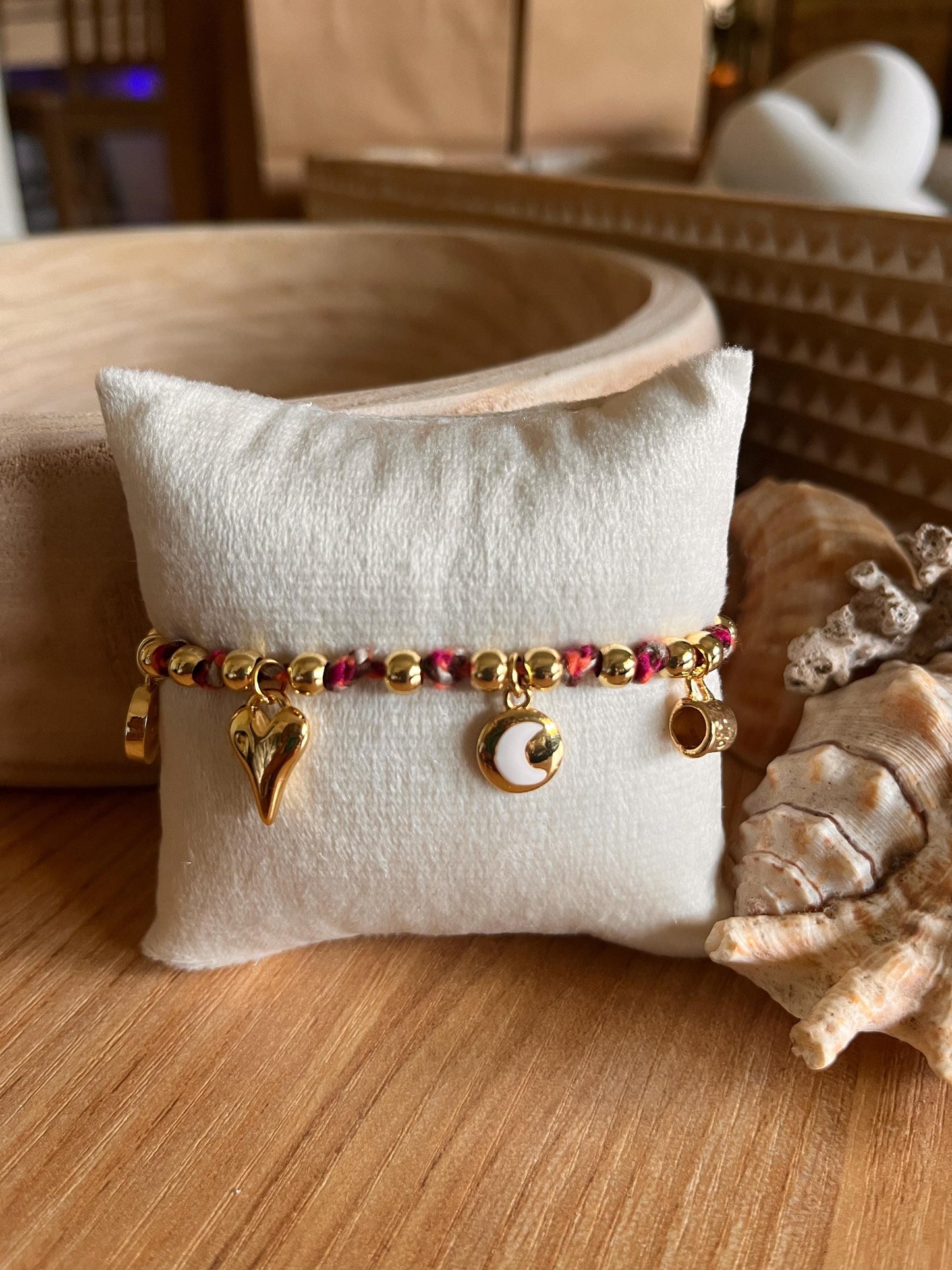 Adjustable Charm Bracelet on Cord