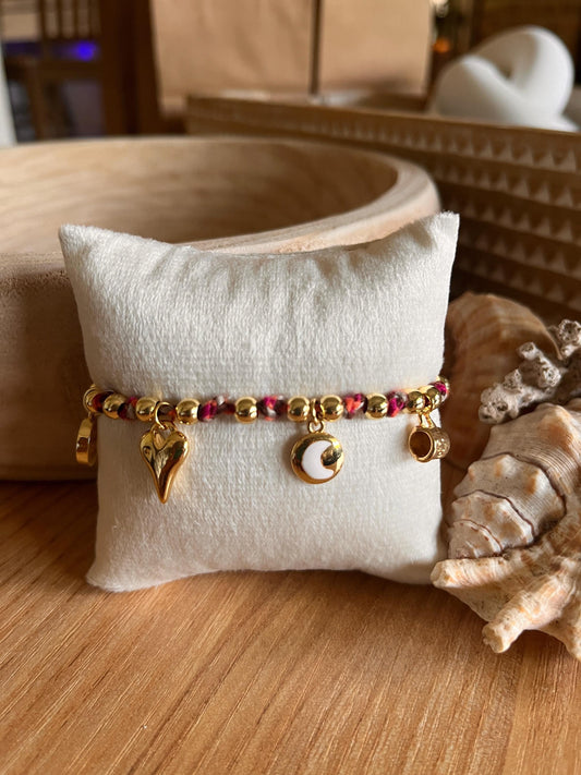 Adjustable Charm Bracelet on Cord