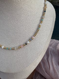 Colorful Agate and Pearl Necklace - Sky’s Gem Box