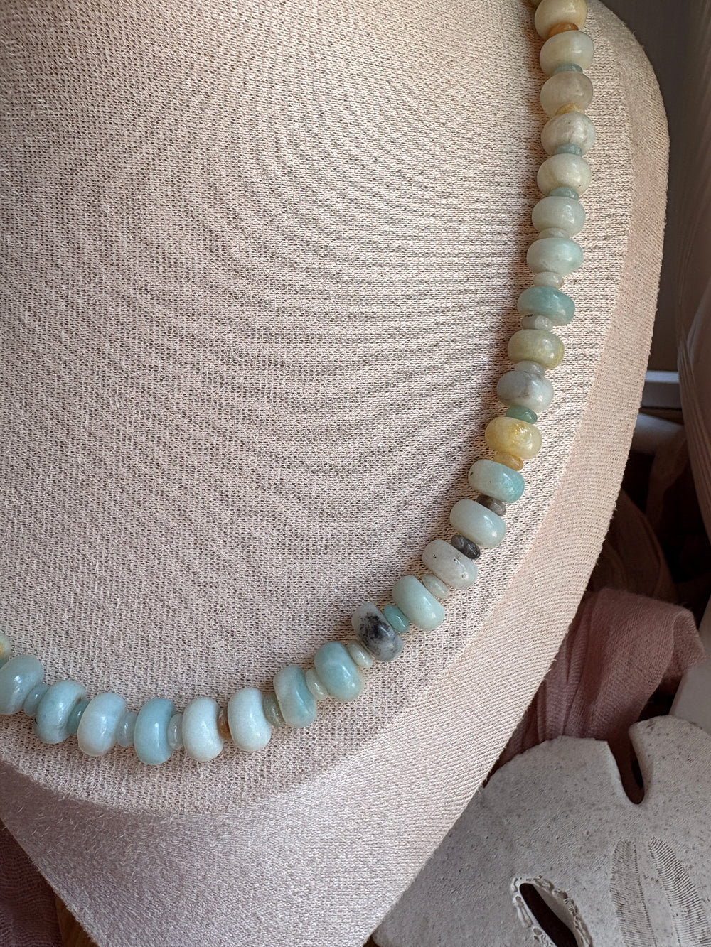 Sea Breeze Rondelle Amazonite Necklace - Sky’s Gem Box