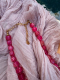 Chunky Pink Cubes Necklace - Sky’s Gem Box
