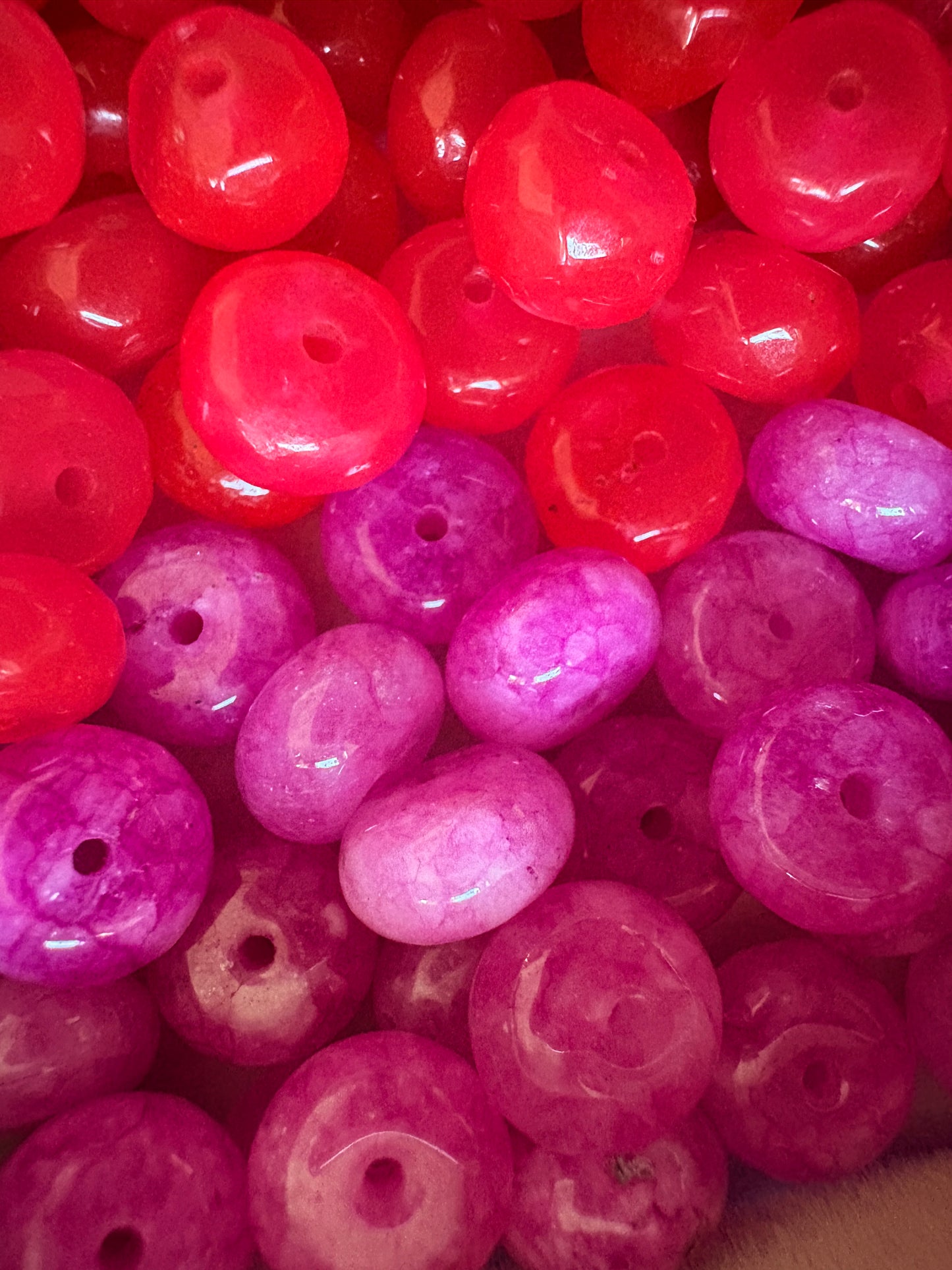 Pink and Purple Agate Beads Phone Strap