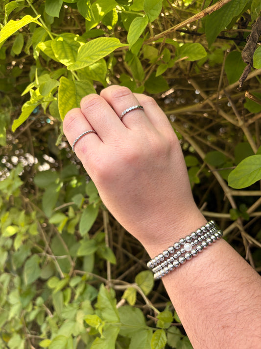 Silver beaded bracelet