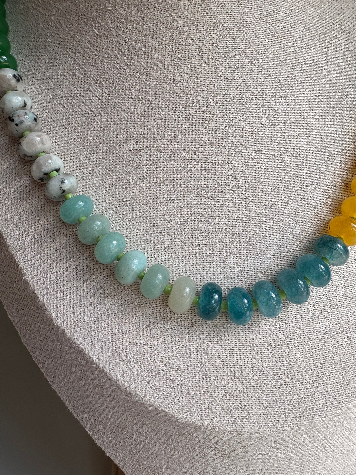 Green tones Agate Necklace 2