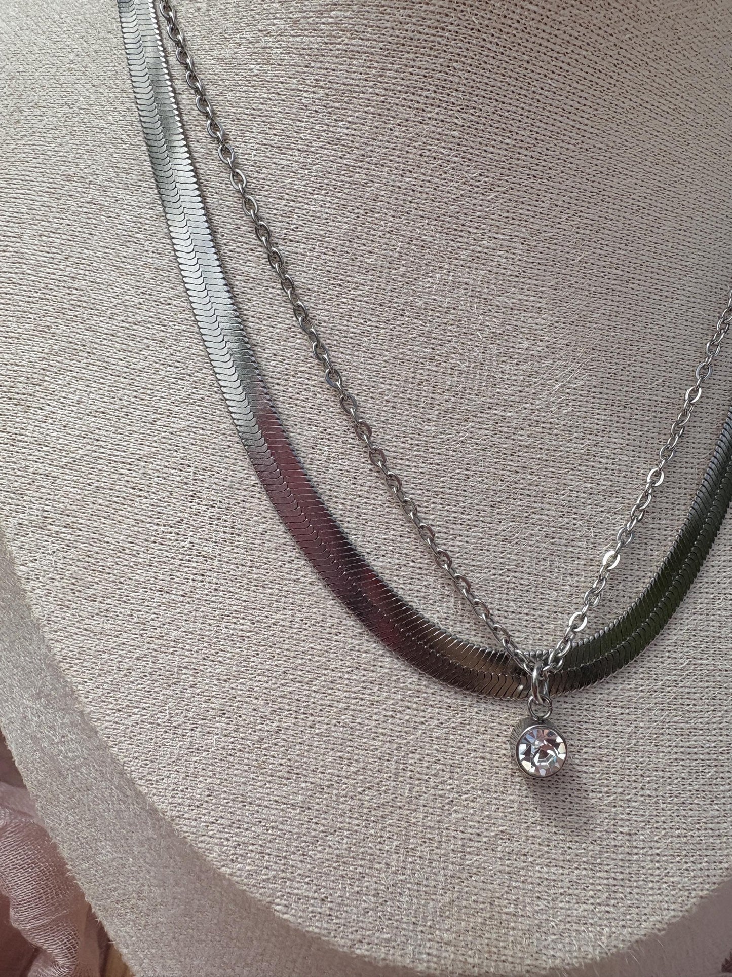 Dainty Stainless Steel necklace with charm