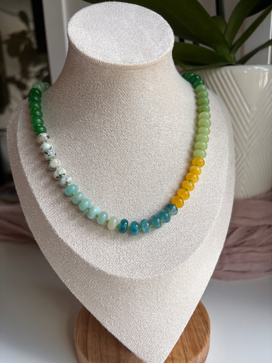 Green tones Agate Necklace 2