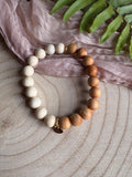 Fossil Jasper and Wood Bracelet