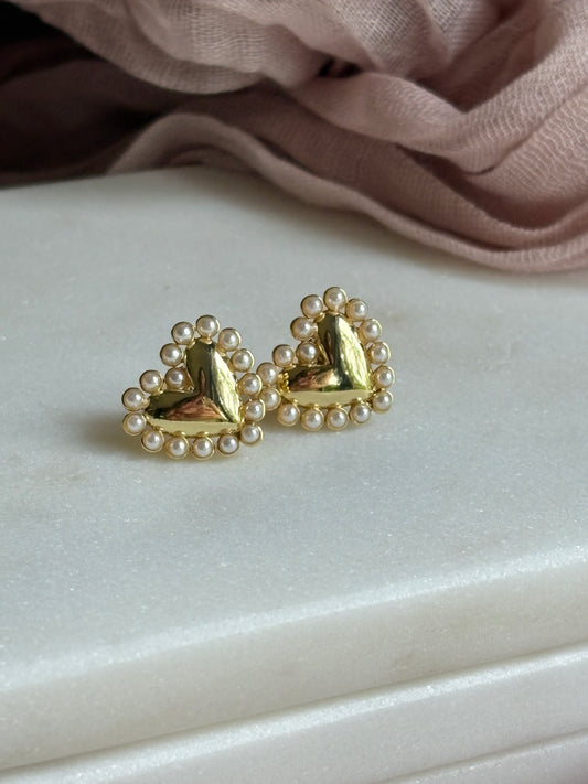 Heart/Pearl Earrings