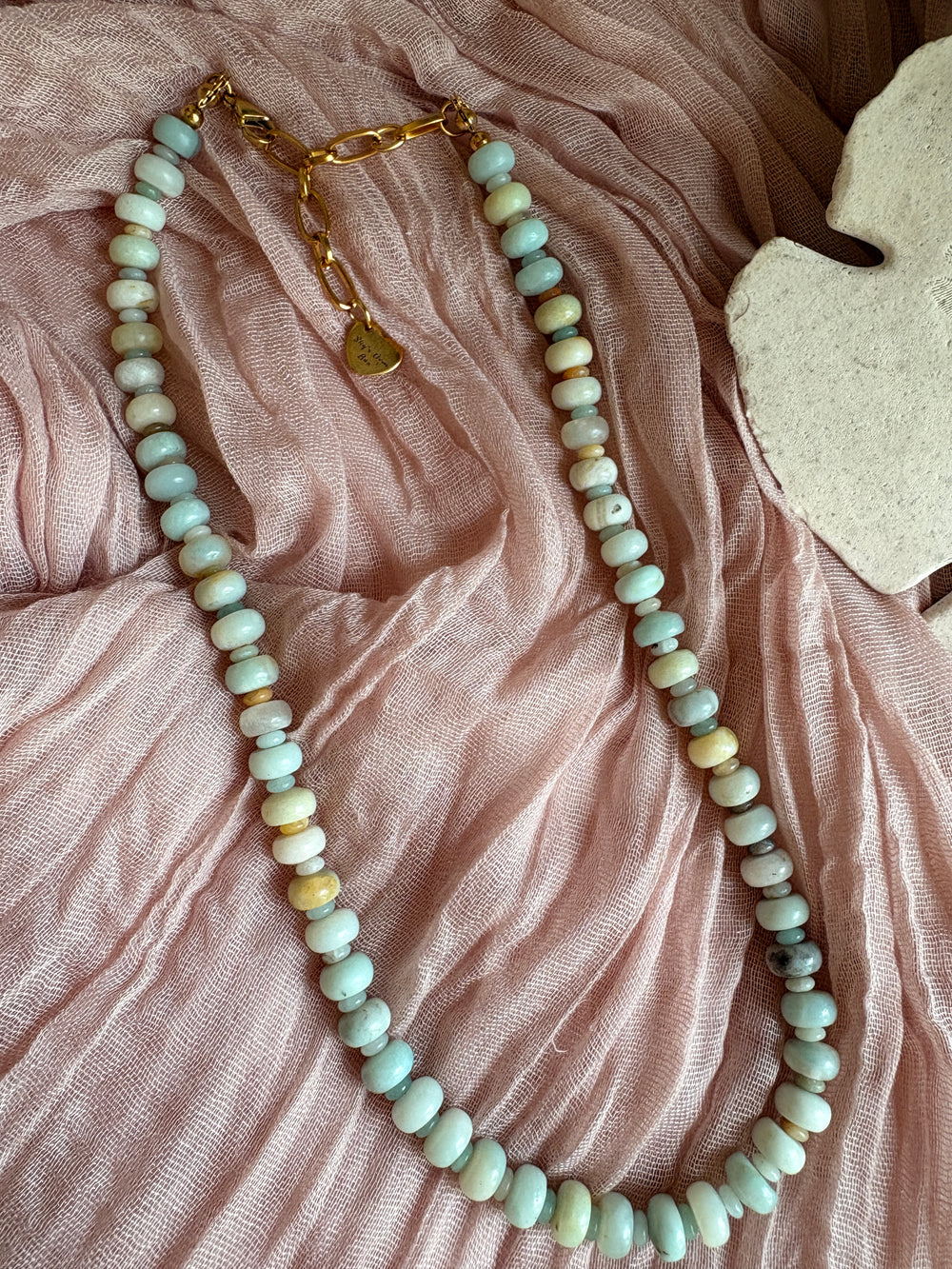 Sea Breeze Rondelle Amazonite Necklace - Sky’s Gem Box