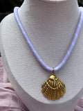 Lavender Cord Seashell Necklace - Sky’s Gem Box