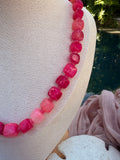 Chunky Pink Cubes Necklace - Sky’s Gem Box