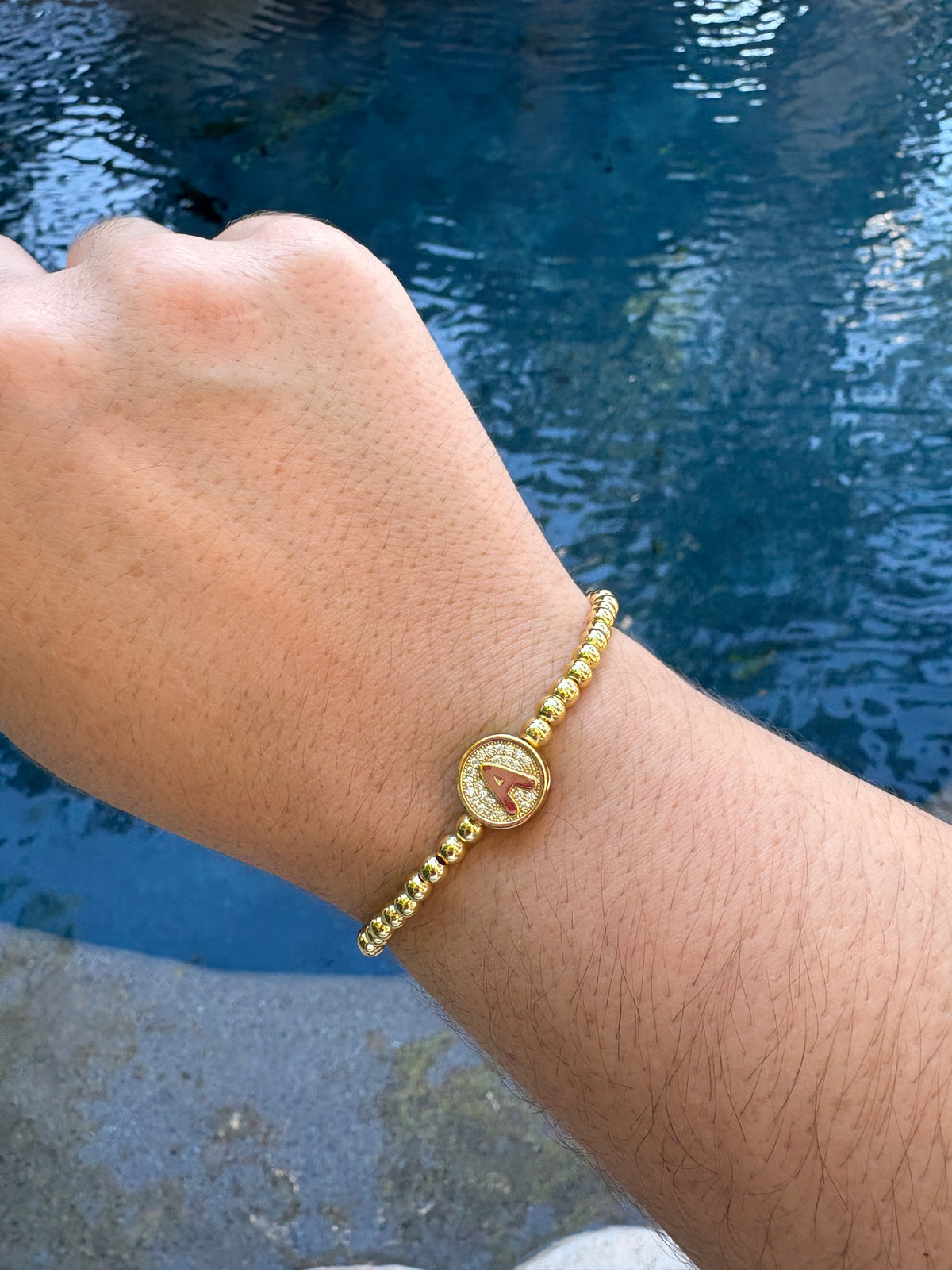 Initial Stretch Bracelet - Sky’s Gem Box