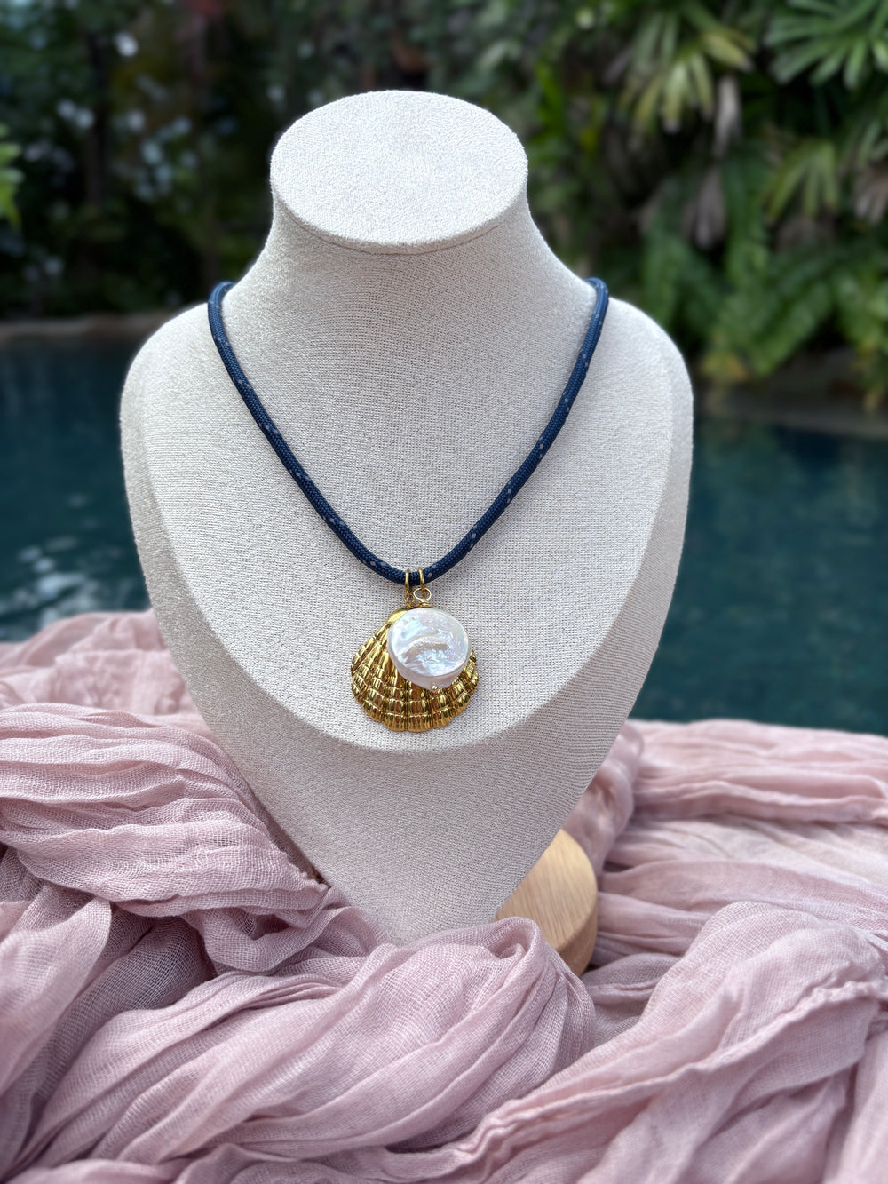 Navy Cord nautical charm necklace - Sky’s Gem Box