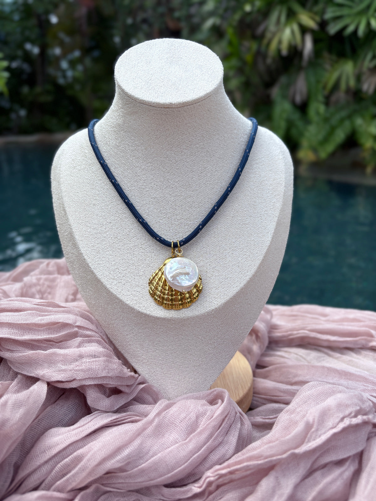 Navy Cord nautical charm necklace - Sky’s Gem Box