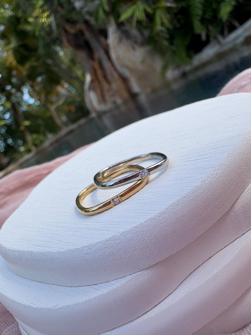 Dainty Square Stacking Ring - Sky’s Gem Box