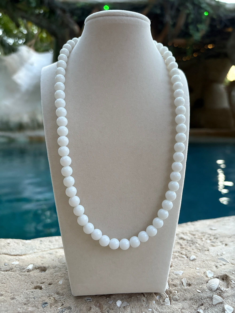 White Porcelain Beaded necklace - Sky’s Gem Box