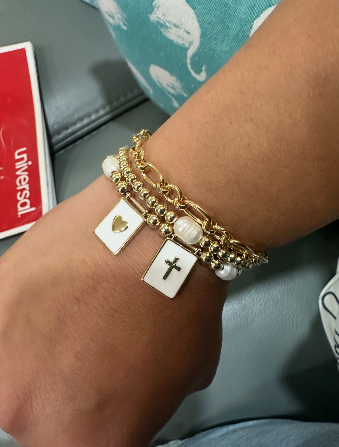 Cross and Heart adjustable Bracelet