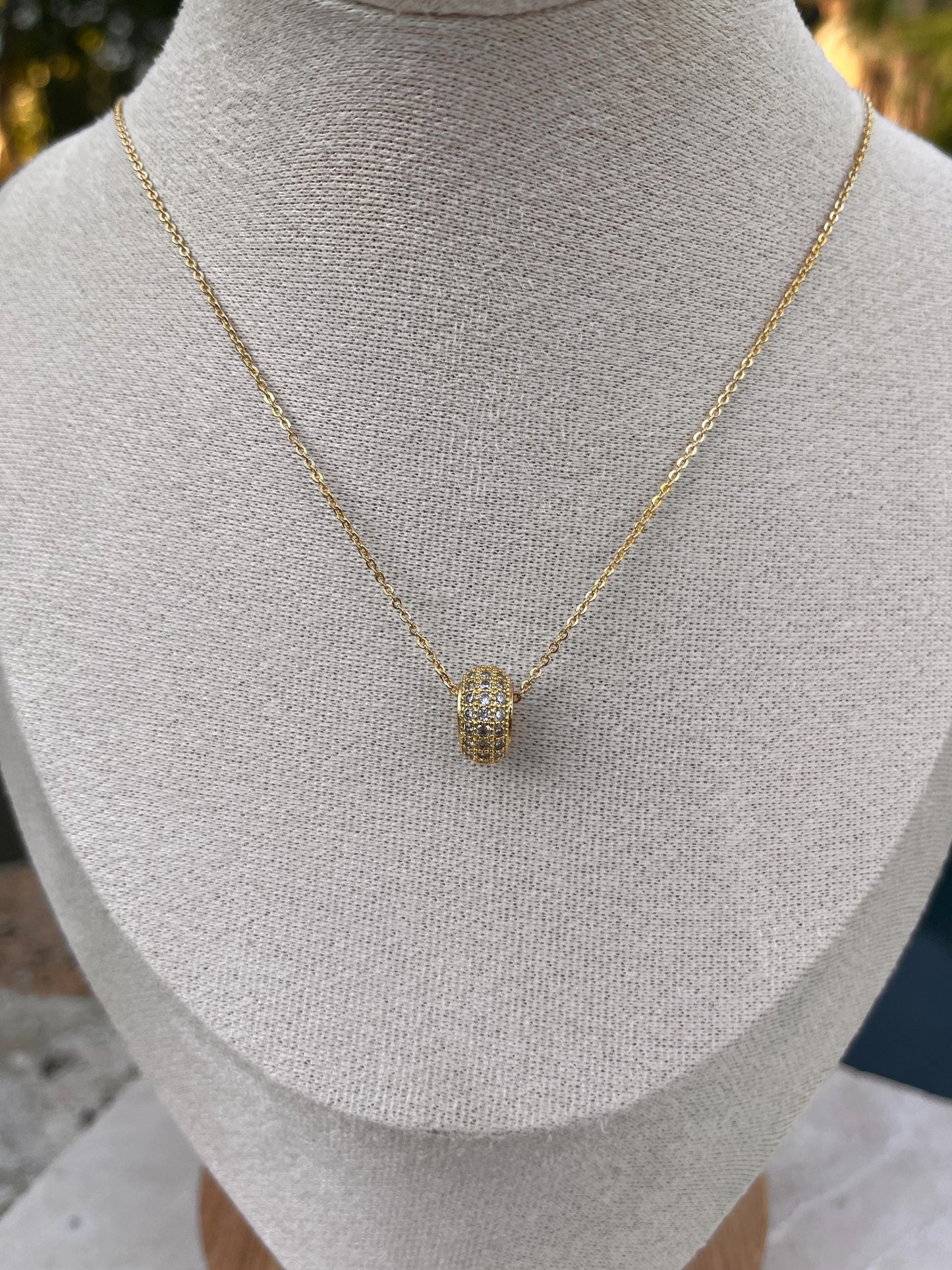 Dainty Micro Pave Spacer necklace