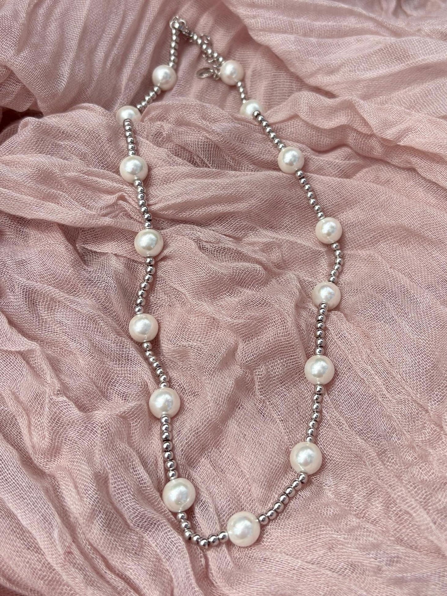 Stainless steel Pearl Necklace