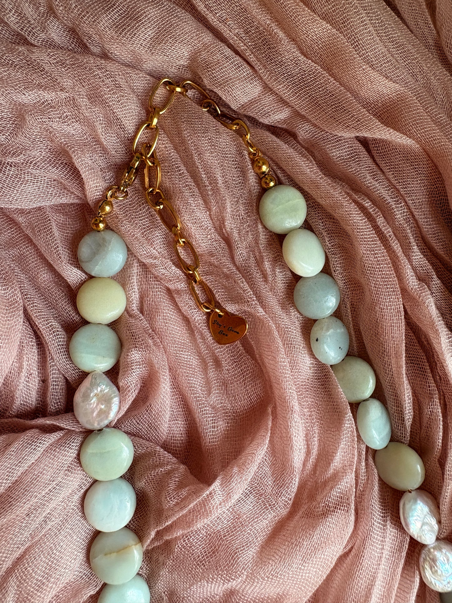 Sea Breeze Pearl & Coin Amazonite Necklace