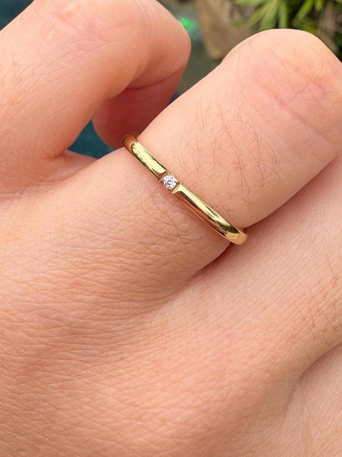 Dainty Square Stacking Ring