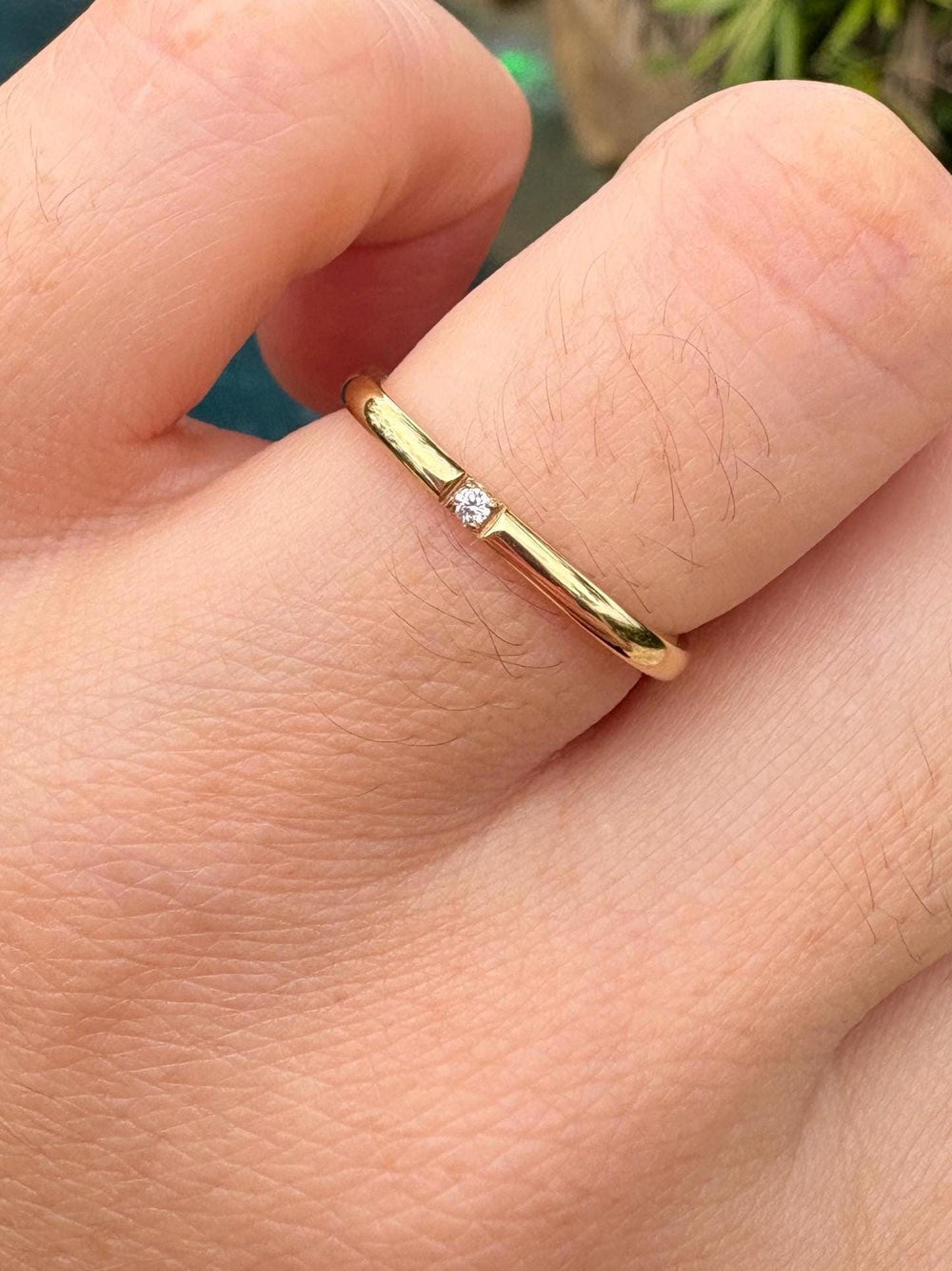 Dainty Square Stacking Ring - Sky’s Gem Box