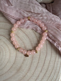 Light Pink Glass Beads with Gold Accents Bracelet