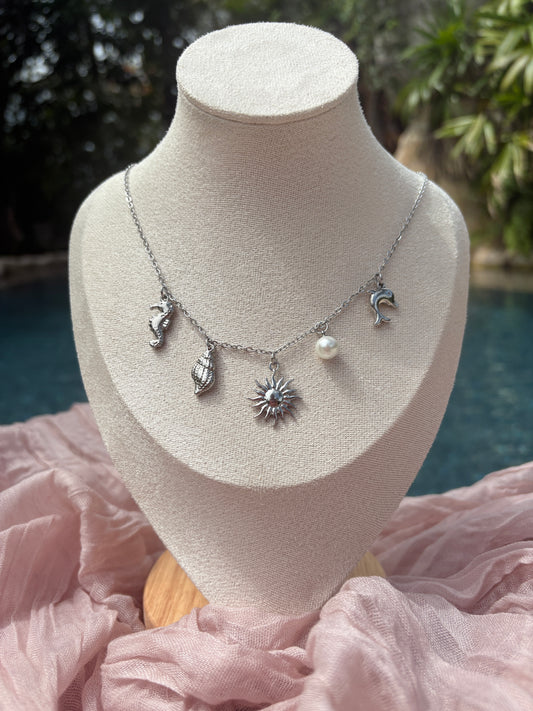 Silver Nautical Charm Necklace