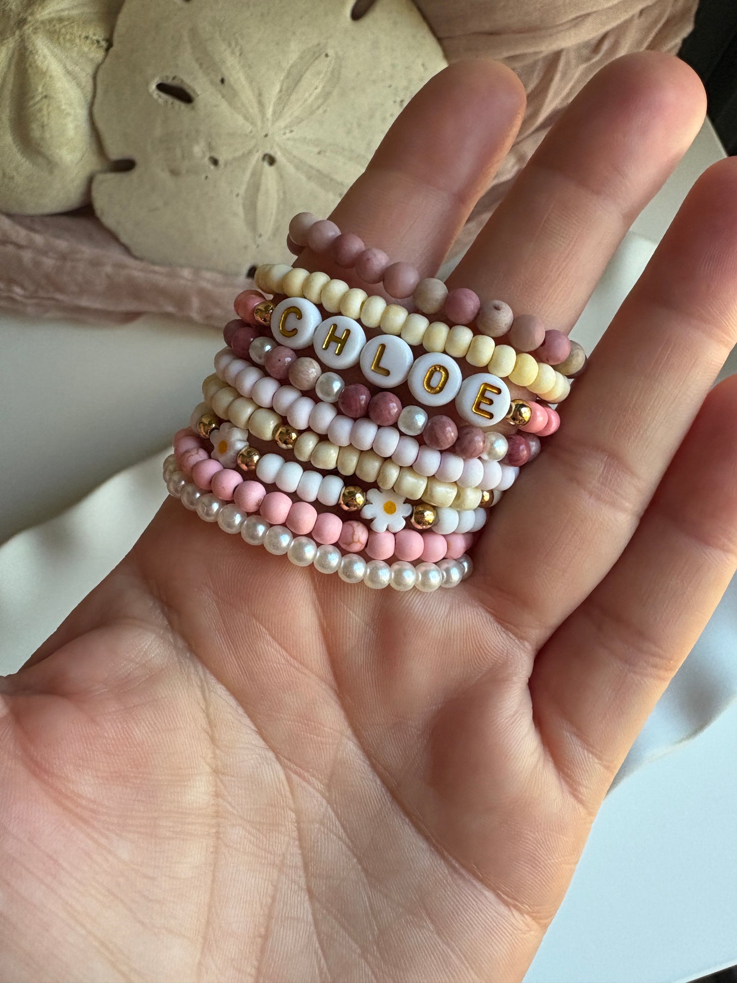 Kids - Beige Beaded Bracelet
