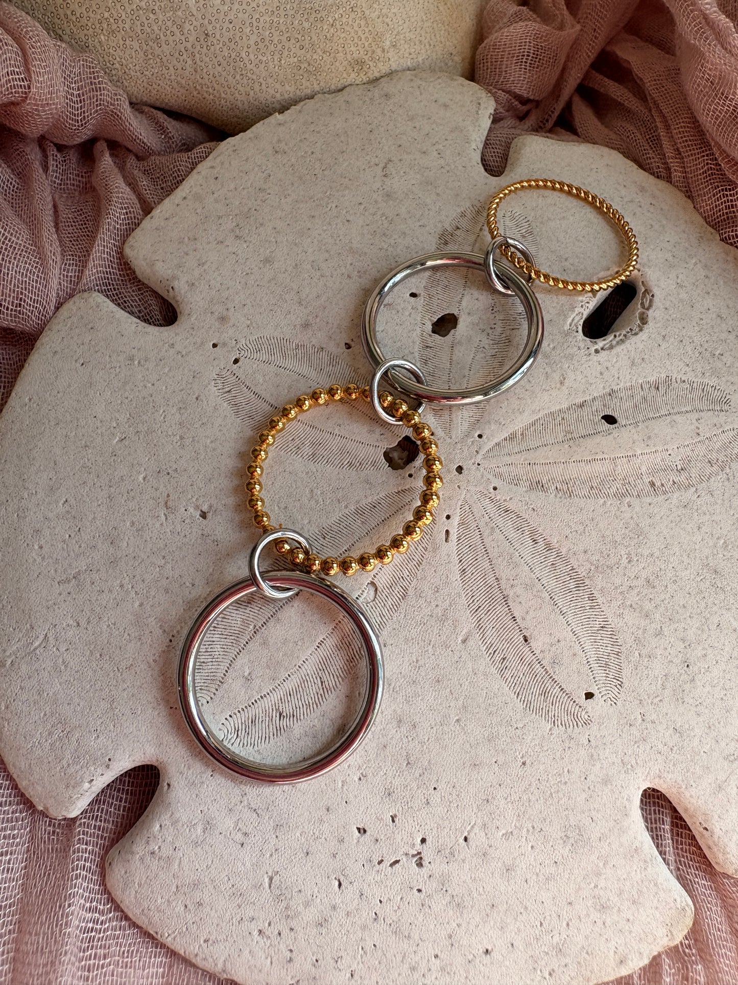 Stacked 2 Toned Loop Ring - Sky’s Gem Box