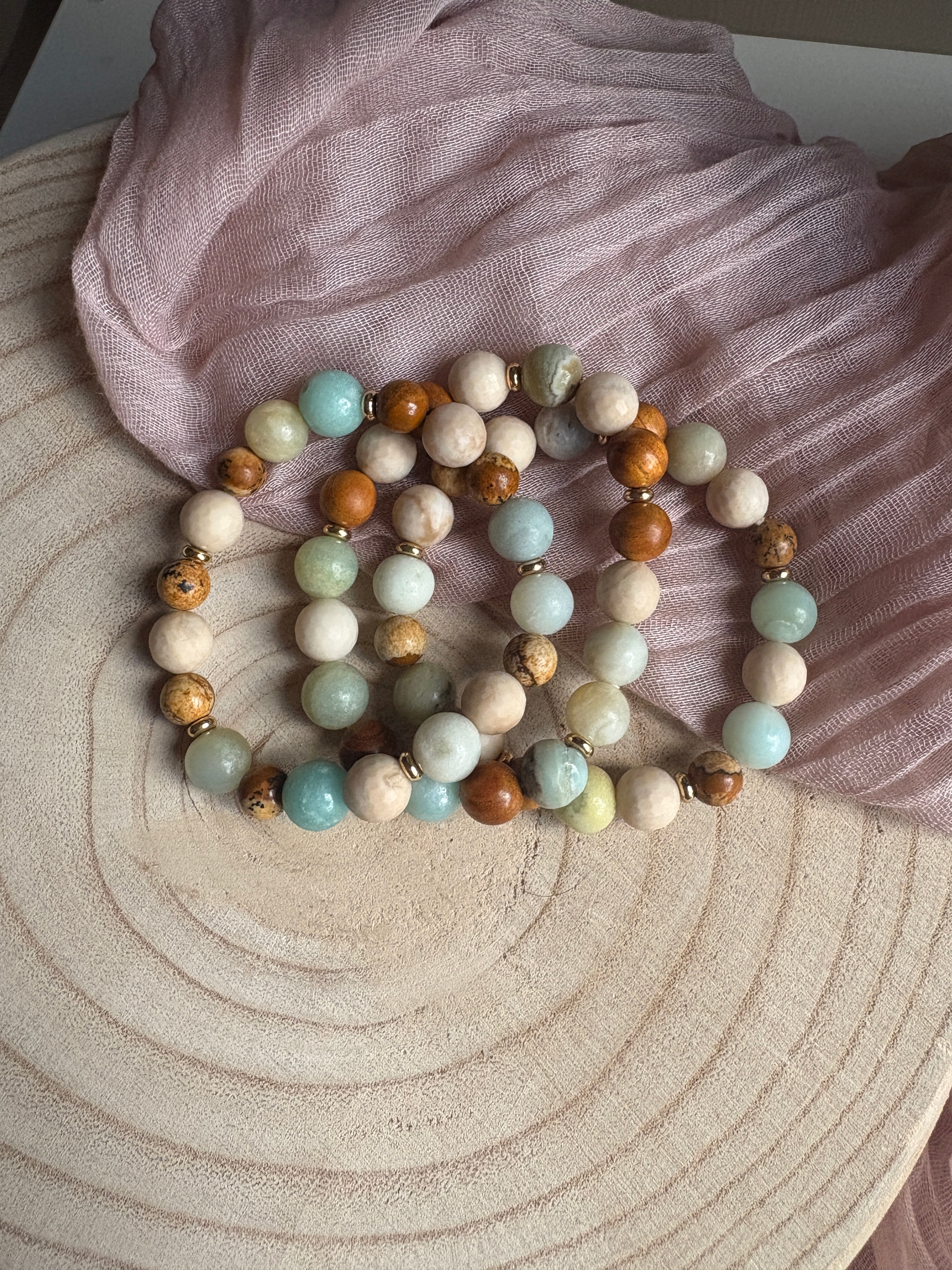 Jasper Blend and Amazonite Bracelet