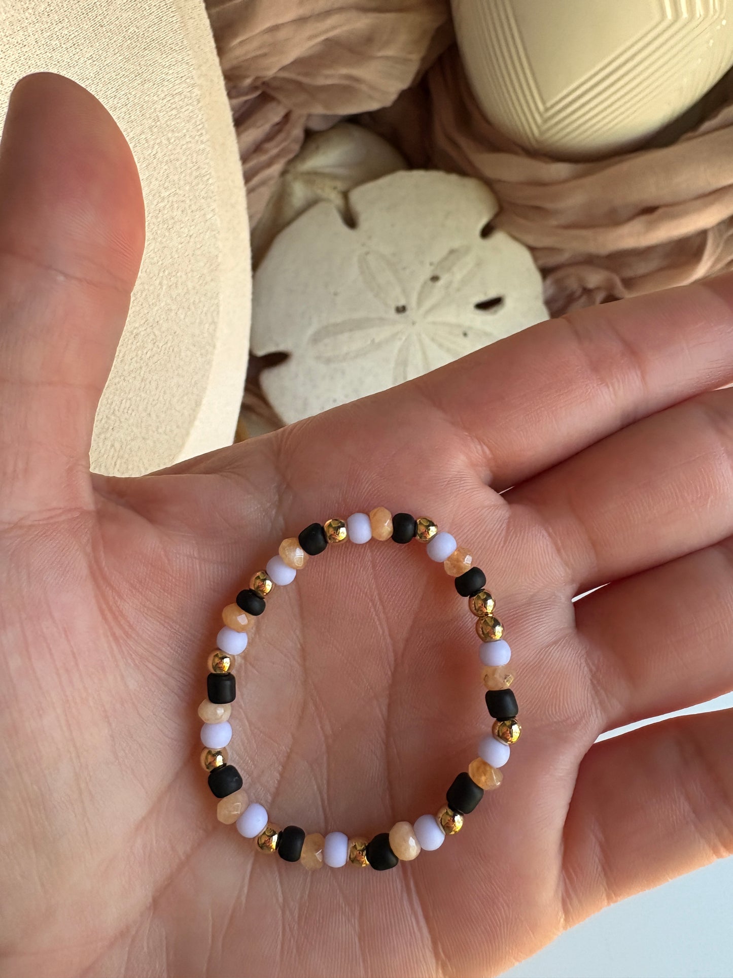 Kids- Halloween Gold Beaded Bracelet