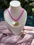 Hot Pink Cord Nautical Charm Necklace - Sky’s Gem Box