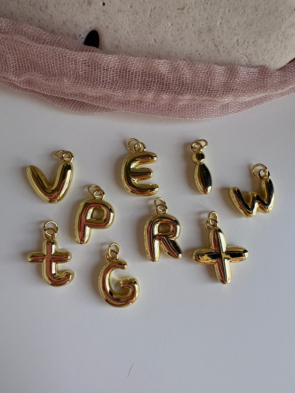 Pink and Purple Ombre Beaded Necklace with Initial Charm - Sky’s Gem Box