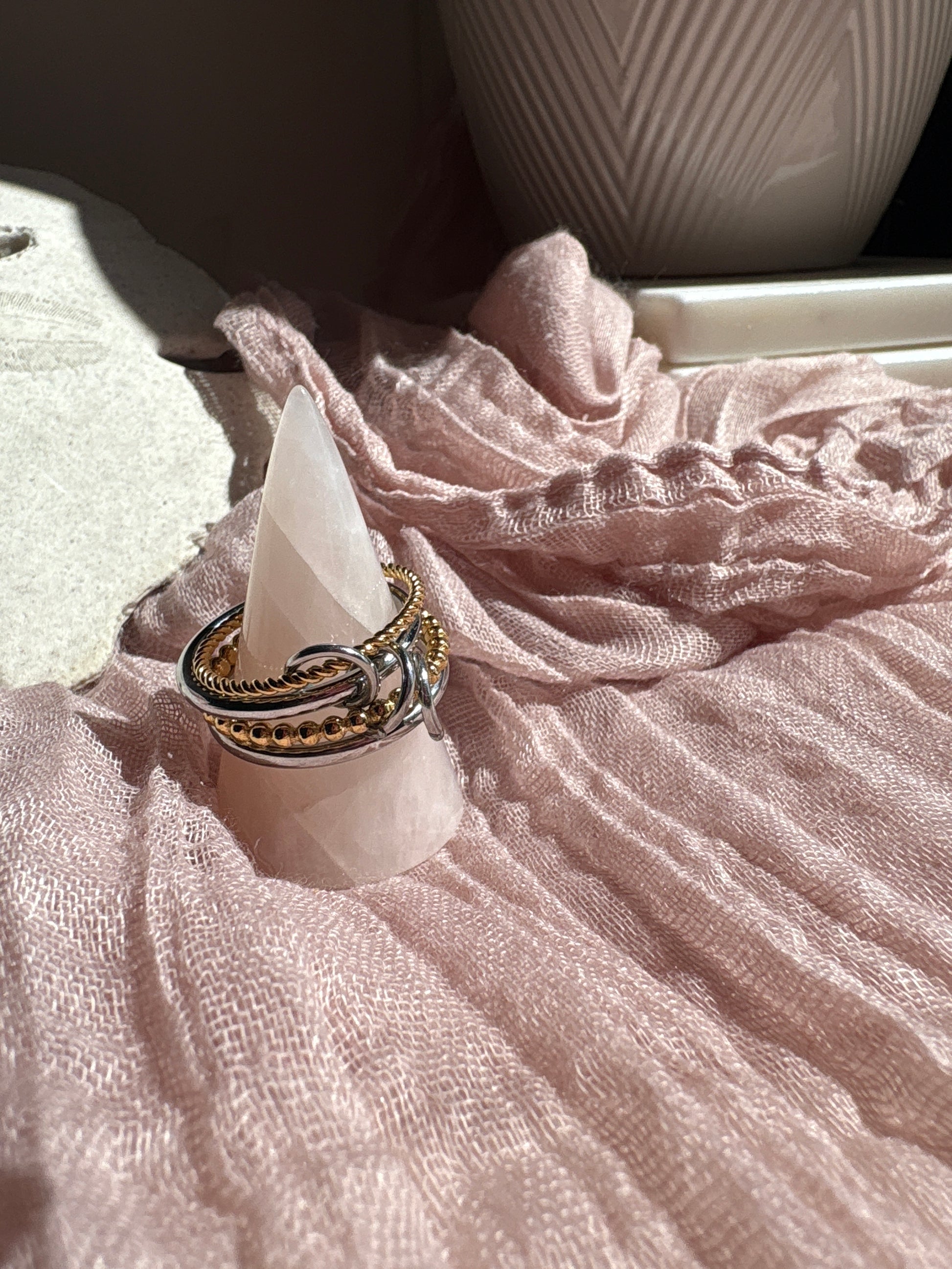 Stacked 2 Toned Loop Ring - Sky’s Gem Box